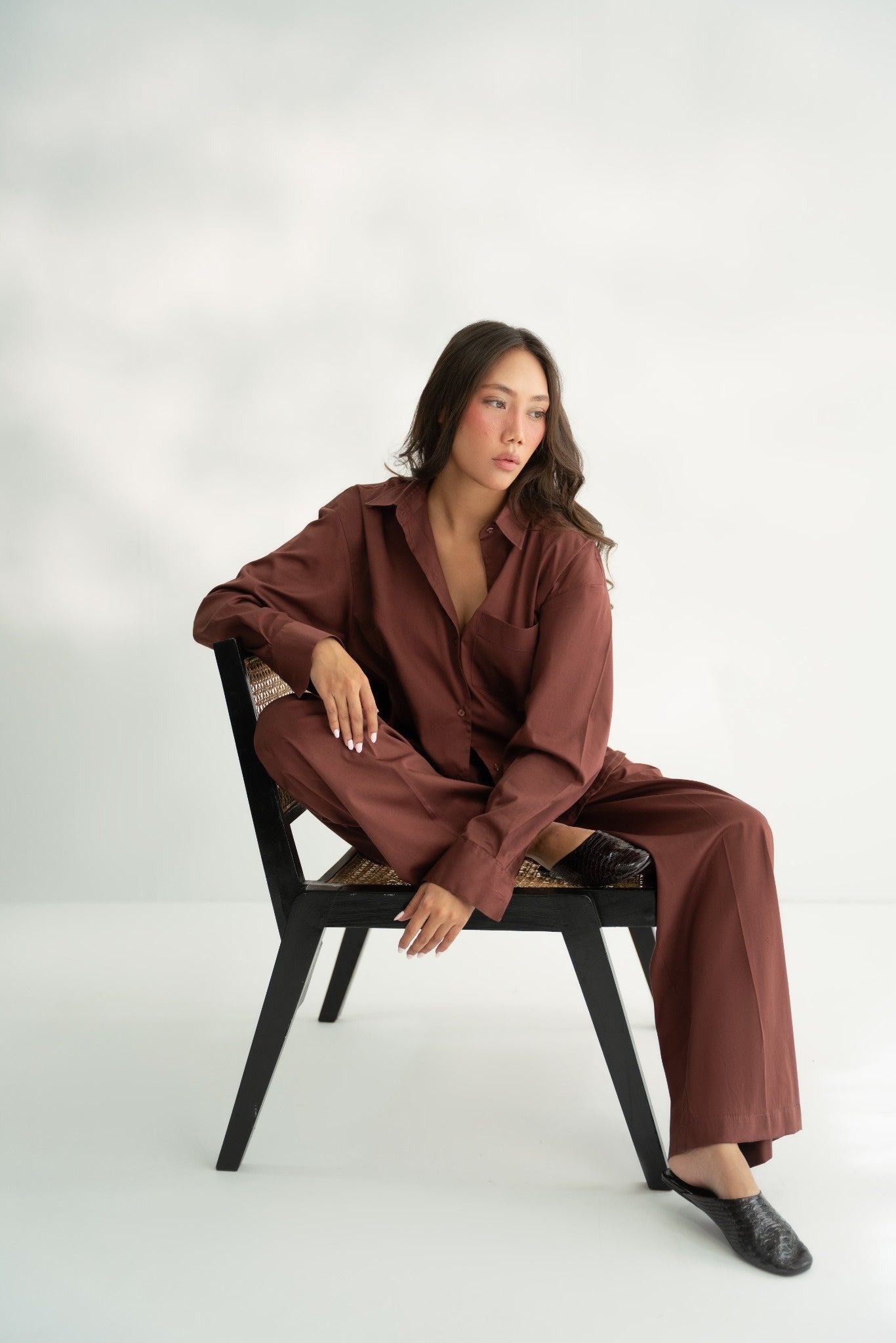 The Lynae Tie-Wait Trousers - Chocolate