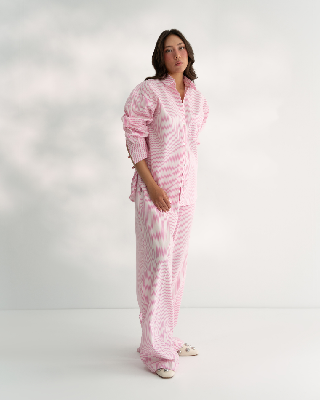 The Lynae Striped Trousers - Candy Floss