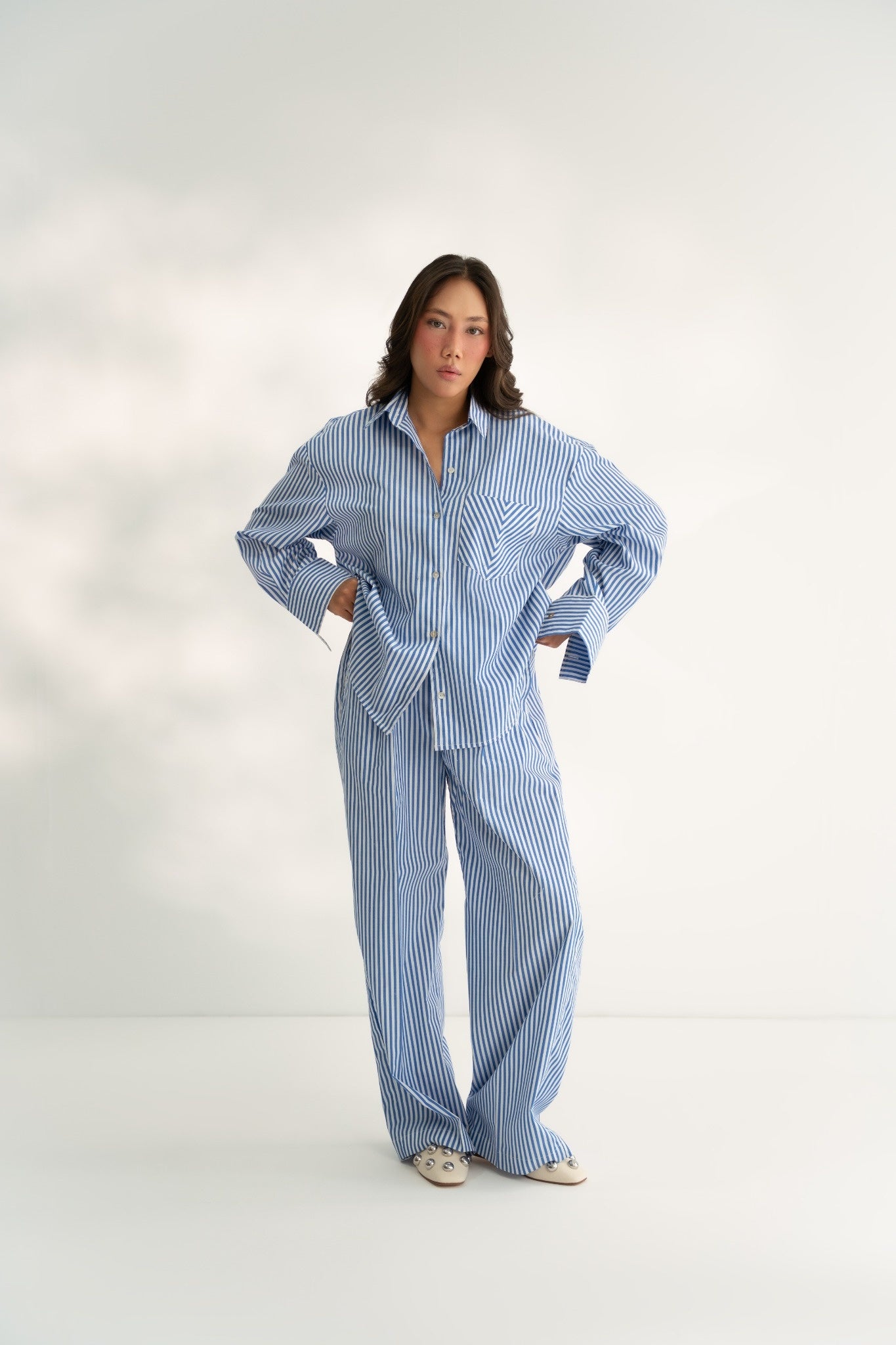 The Lynae Striped Shirt - Blue Skies