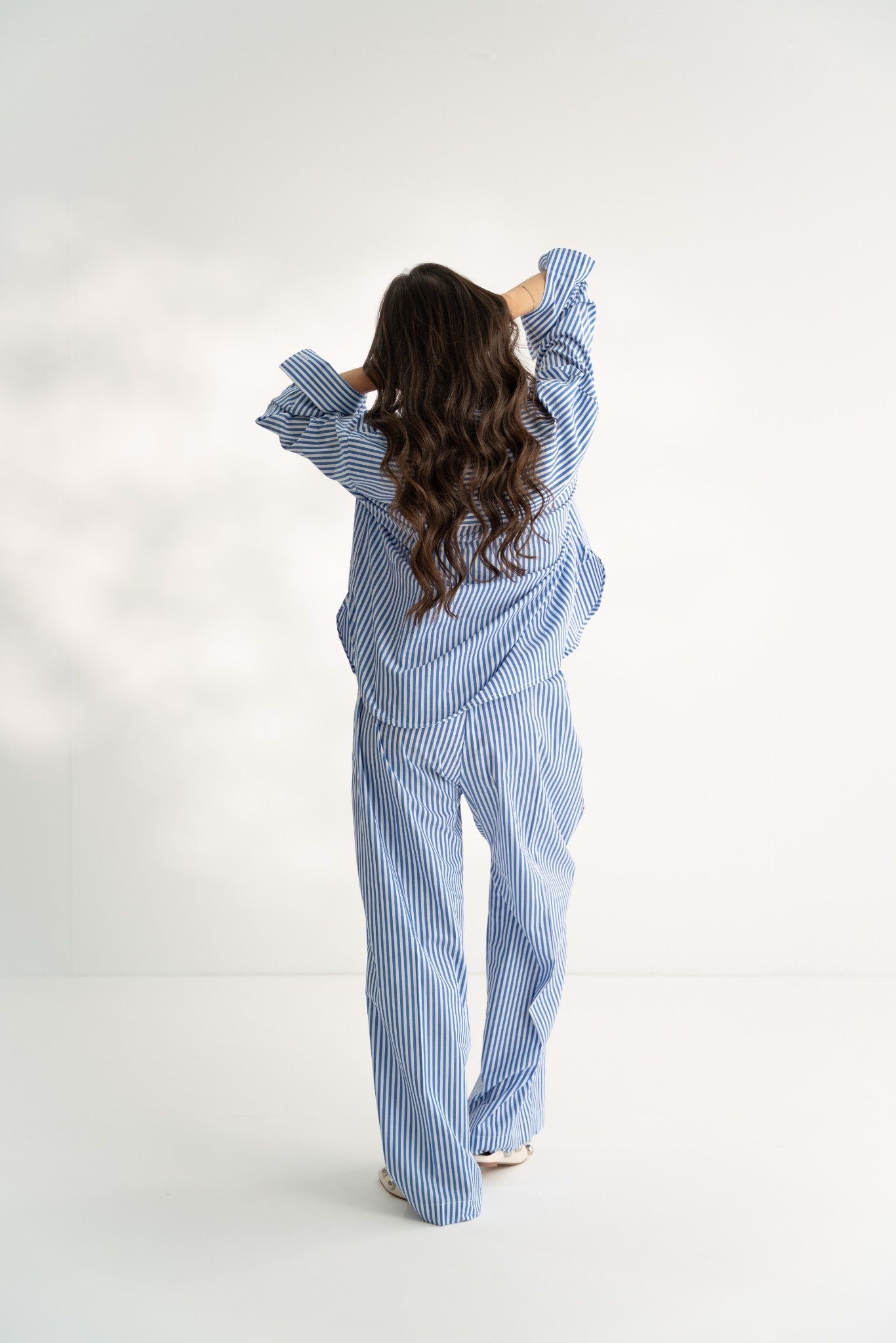 The Lynae Striped Trousers - Blue Skies