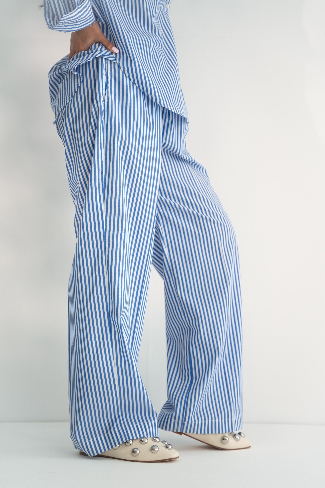 The Lynae Striped Trousers - Blue Skies